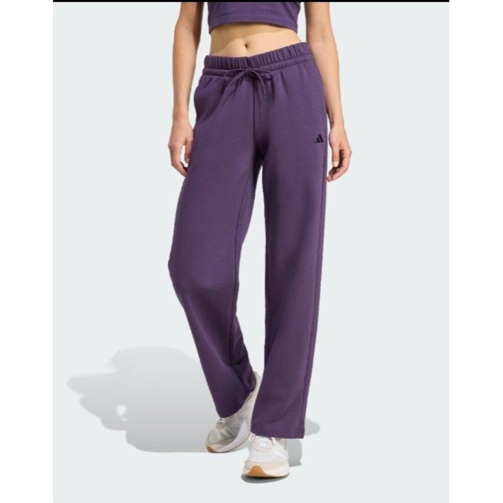 NEW! Women's Adidas Essentials Small Logo Feel Cozy Open-Hem Pants, XL